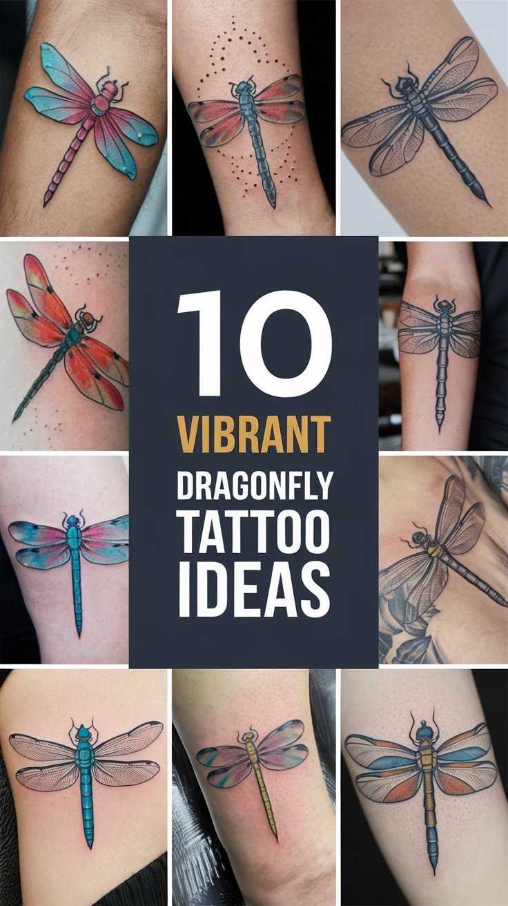 10 Vibrant Dragonfly Tattoo Ideas With Colors: The Ultimate Guide to Vibrant Dragonfly Tattoos