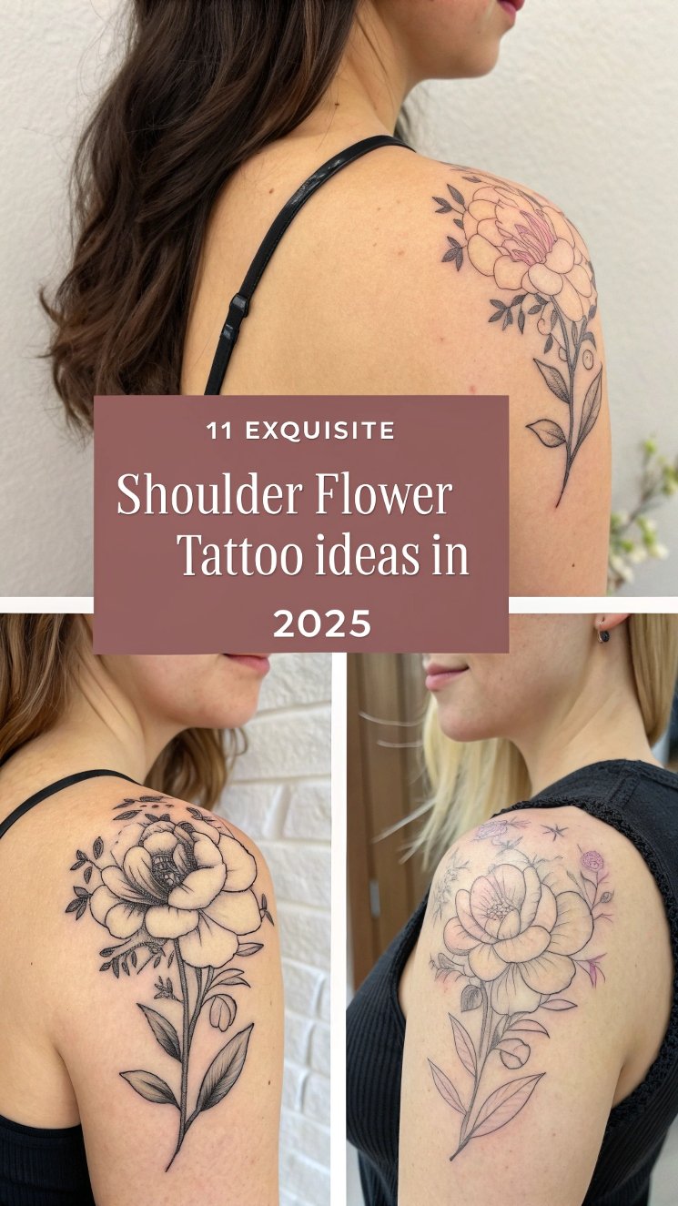 11 Exquisite Shoulder Flower Tattoo Ideas In 2025 for Women