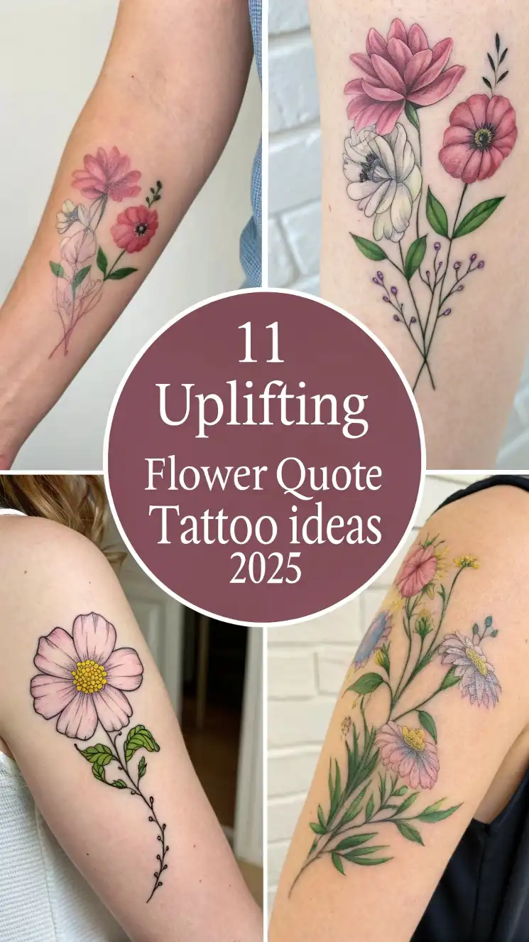 11 Uplifting Flower Quote Tattoos 2025 With Inspiration